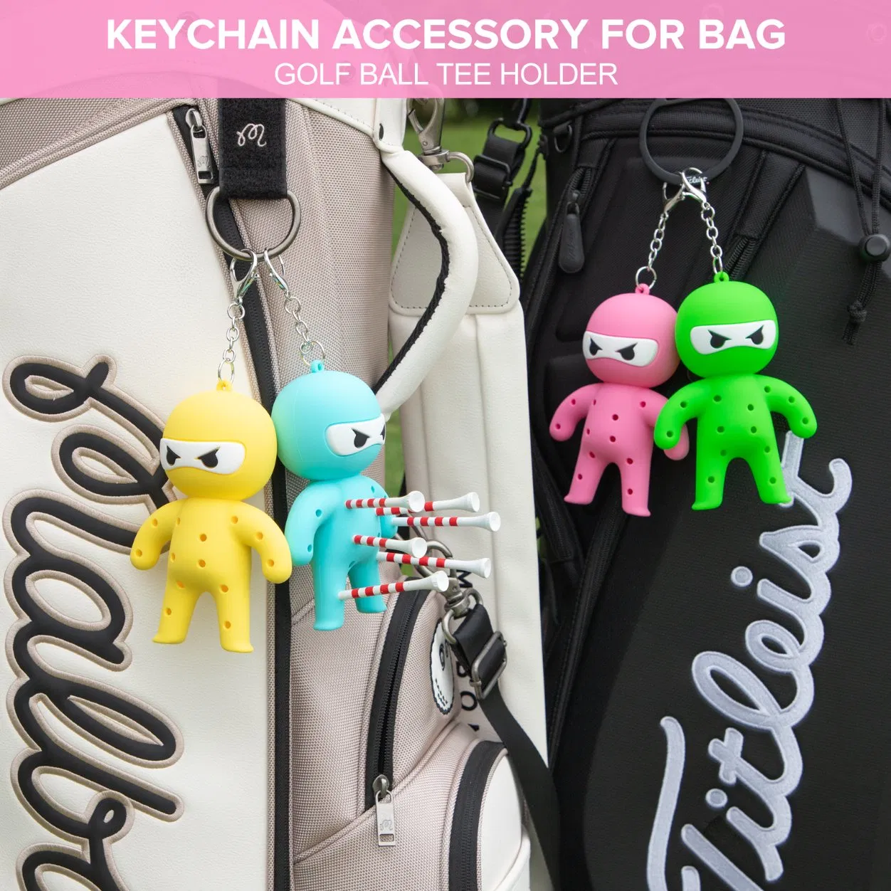 New Design Silicone Durable Rubber Creative Golf Ball Tee Holder Accessories