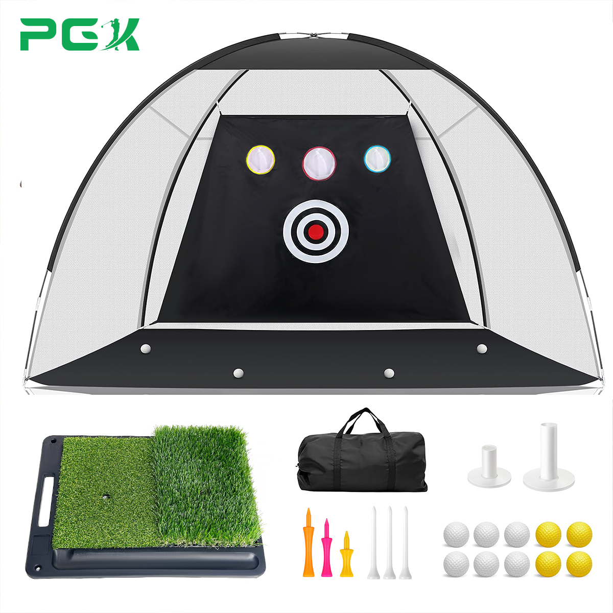 10x7ft Golf Hitting Net Non-Slip Heavy-Duty Base For Indoor/Outdoor Training Swing Driving Chipping Practice Backyard Hitting