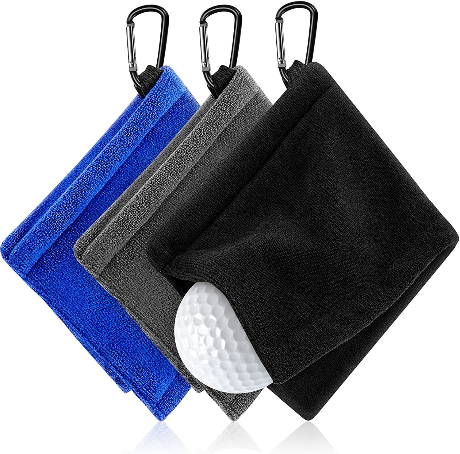 Portable Golf Cleaner Accessories Wet and Dry Golf Towel Pocket Towel embroidery custom logo microfiber golf towel with Clip