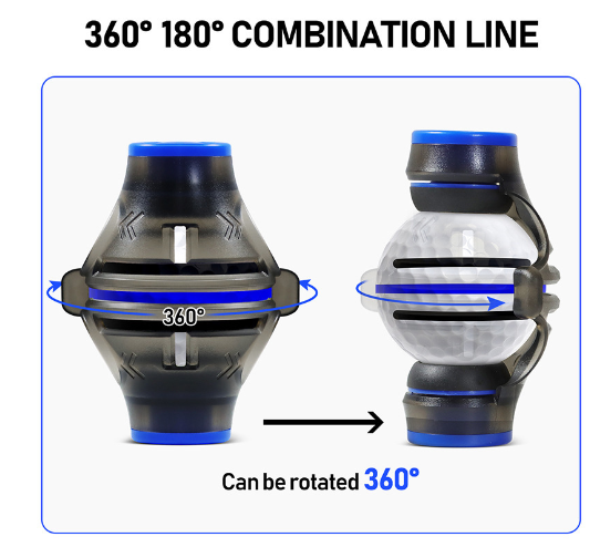 OEM ODM 360 Degree Golf Ball Alignment Tool Metal Plastic 2-Pen Drawing Marker with 'Go' Feature Direct Factory Supplier