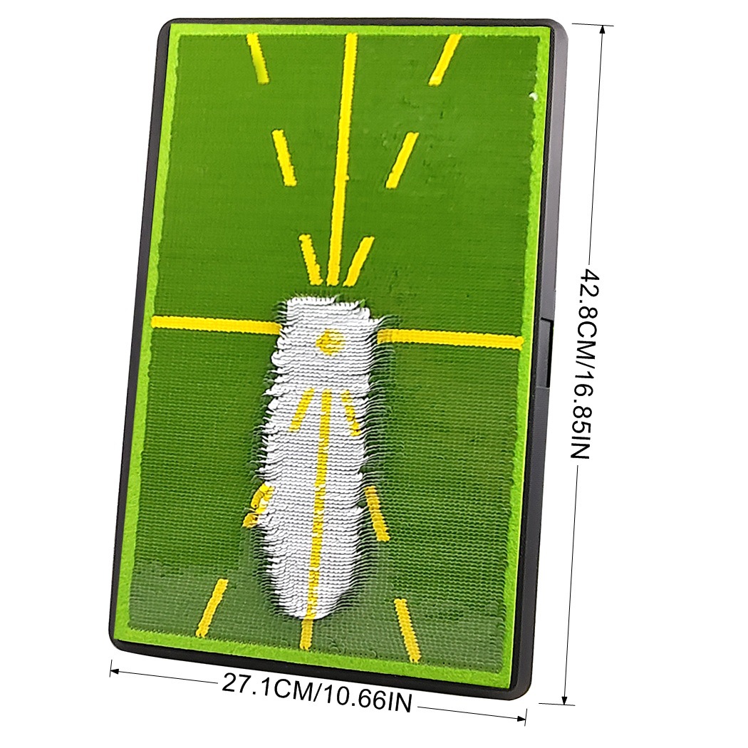 Golf Swing Trace Mat with Rubber Base Impact Detection Training Mat Non-Slip 27x42.8cm 1050g Golf Swing Path Feedback Mat