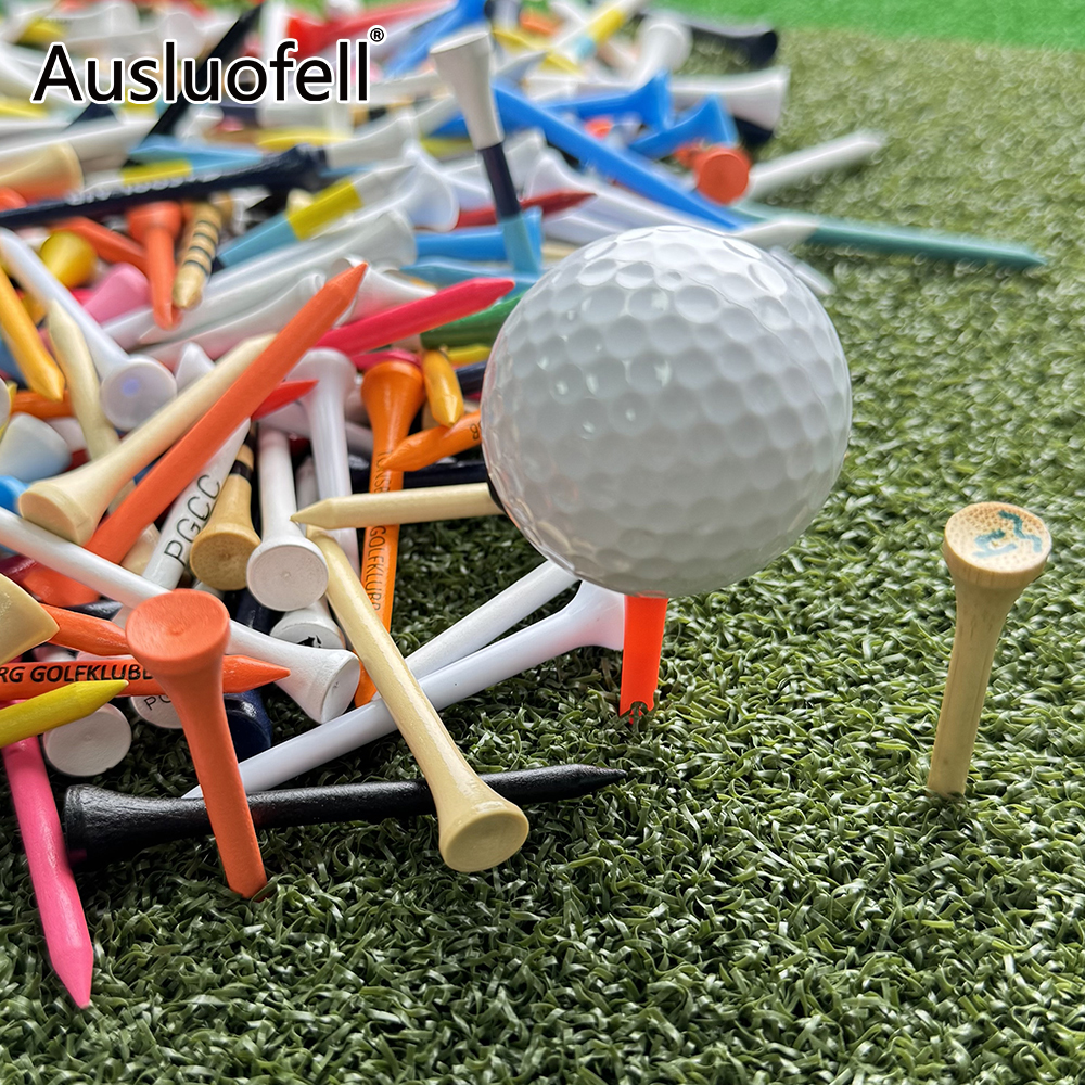 Custom Golf Tees Wooden Tee Bamboo Tee Plastic Tee Colored Printing Customize Logo For Golf Ball