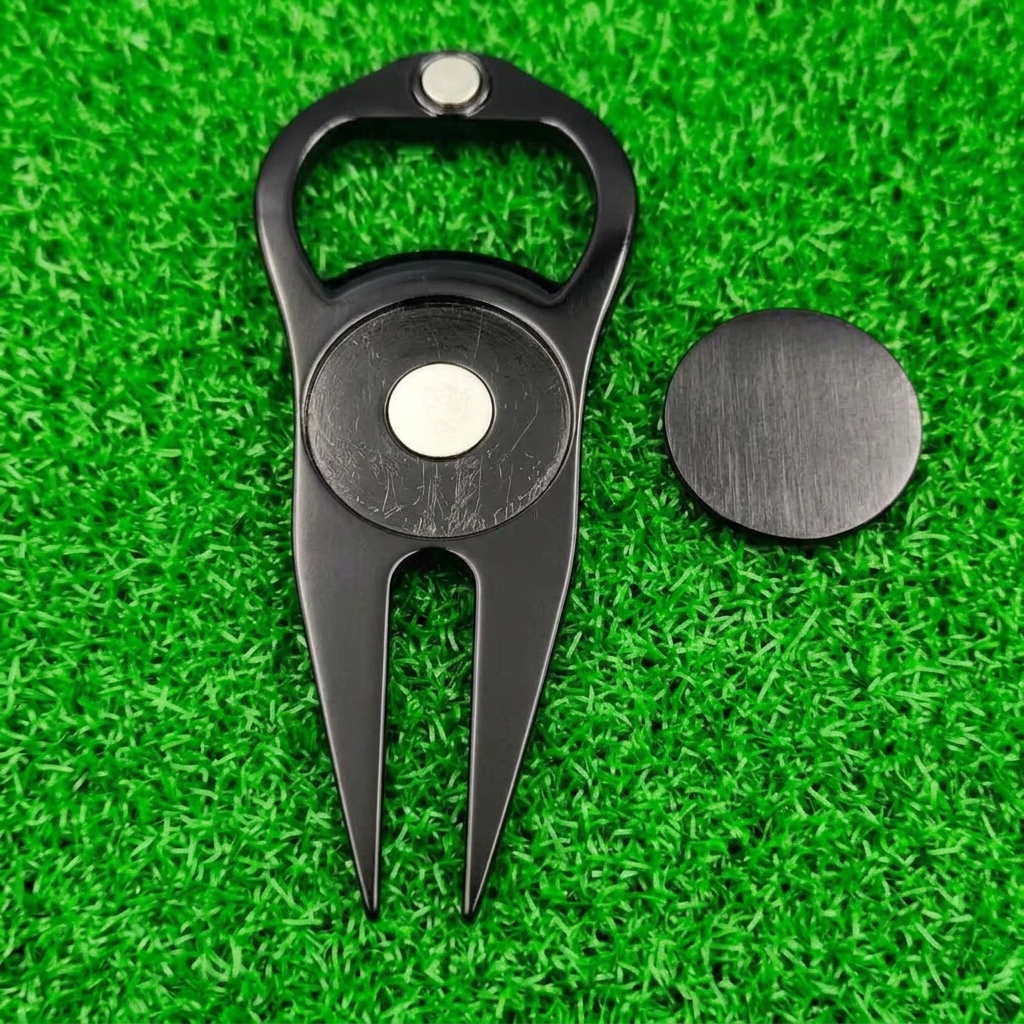 In Stock Bulk Hot Sale Custom Multifunctional Zinc Alloy Golf Divot Repair With Convenient Bottle Opener And Ball Marker