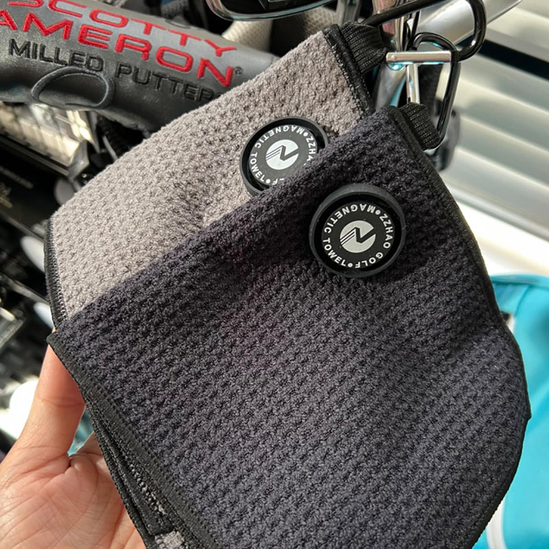Small Golf Pocket Towel Magnetic Microfiber Towel with Clip for Cleaning Golf Balls Magnetic Golf Towel