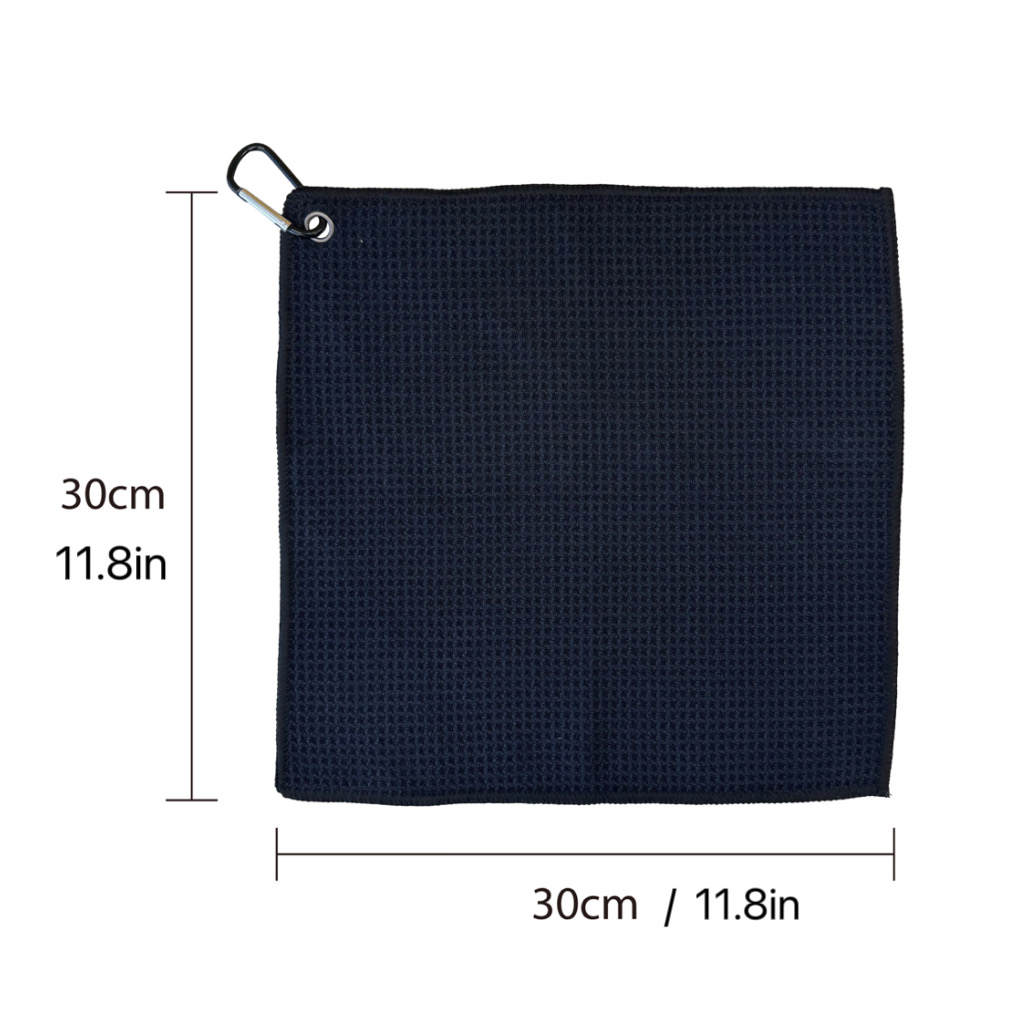 Personalized Embroidered Waffle Towel Gym Sport Golf Balls Cleaning Cloth Towel Microfiber Golf Towel Custom logo with Hook