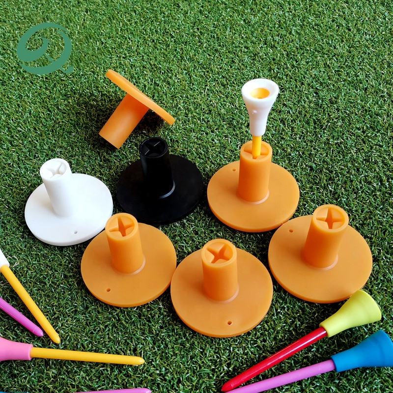 Premium Material Custom Size Color Rubber Golf Tee Unbreakable Stable Driving Range Plastic Tees for Golf Simulator Practice Mat