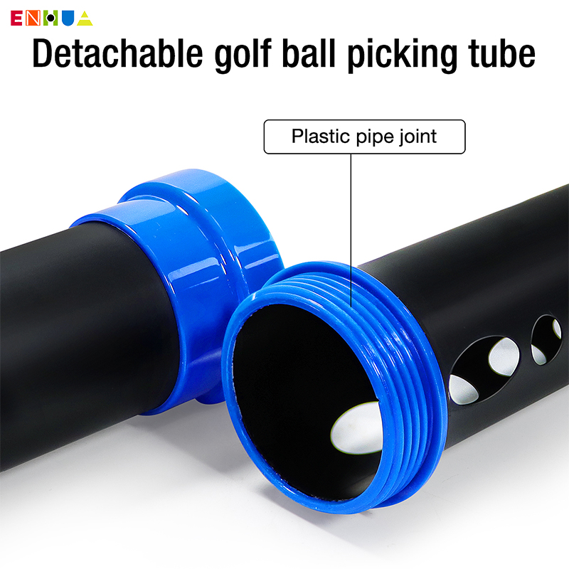 Enhua BS007 OEM ODM New Design TPR + Aluminium Tube Golf Ball Retriever Picker Durable Detachable Collector Shag Tube
