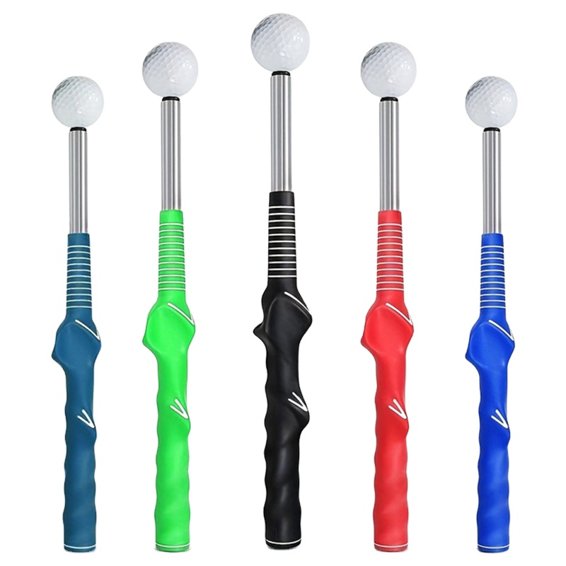 Telescopic Golf Swing Trainer with Impact Bar Sound Feedback for Indoor Outdoor Practice Swing Improvement Training Aid