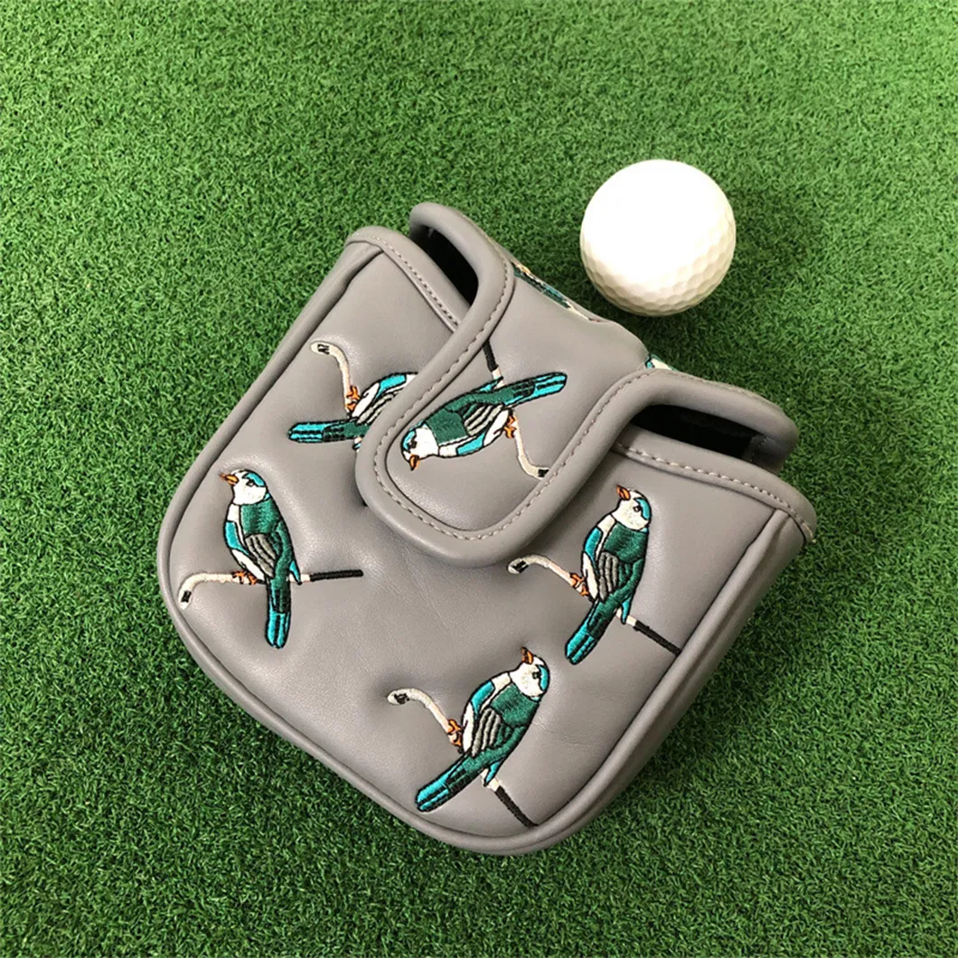 Custom Golf Head Covers PU Leather Mallet Putter Cover with Magnetic Closure Club Protection