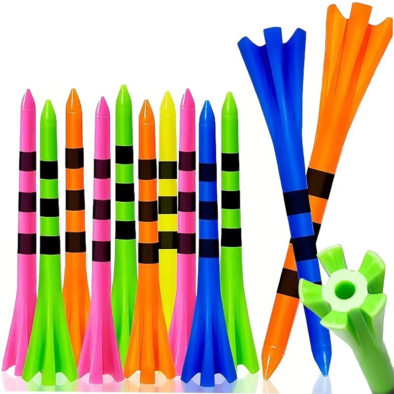 HOFA Plastic Golf Tees 3 1/4 Inch (83mm) 5 Prongs Stability Design Multi-Color Print Custom Logo Unbreakable Long Golf Tees