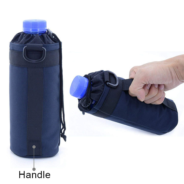 Outdoor Travel Hiking Water Bottle Pouch Sleeve Bag Carrier Bag Holder With Strap Canvas Water Bottle Holder