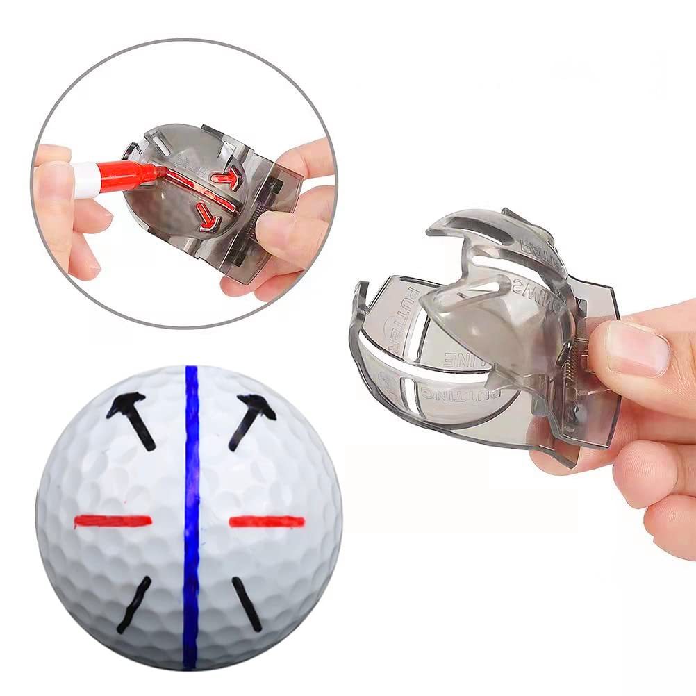 High Quality Golf Ball Line Marker Tool Kit Putter Alignment Golf Ball Line Drawing Template Tool Golf Scriber with Marking Pen