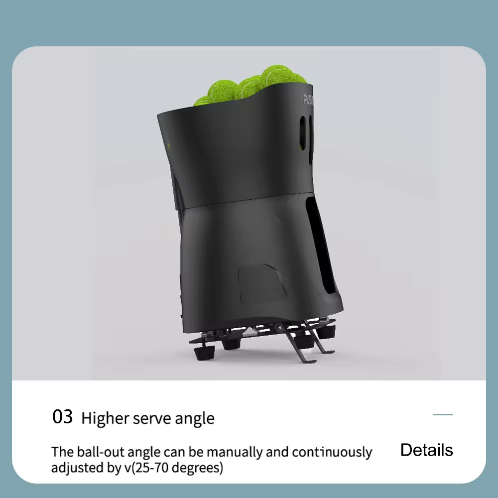 PUSUN PT-Mini Portable AC Battery-Powered Tennis Ball Serve Throwing Launching Machine 50-Ball Training Equipment