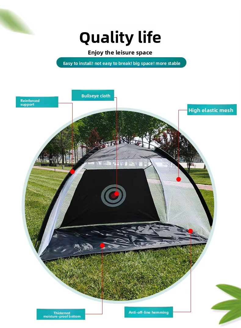 Golf Practice Net Indoor/Outdoor Portable Folding Hitting Cage Equipment Polyester Chipping Trainer