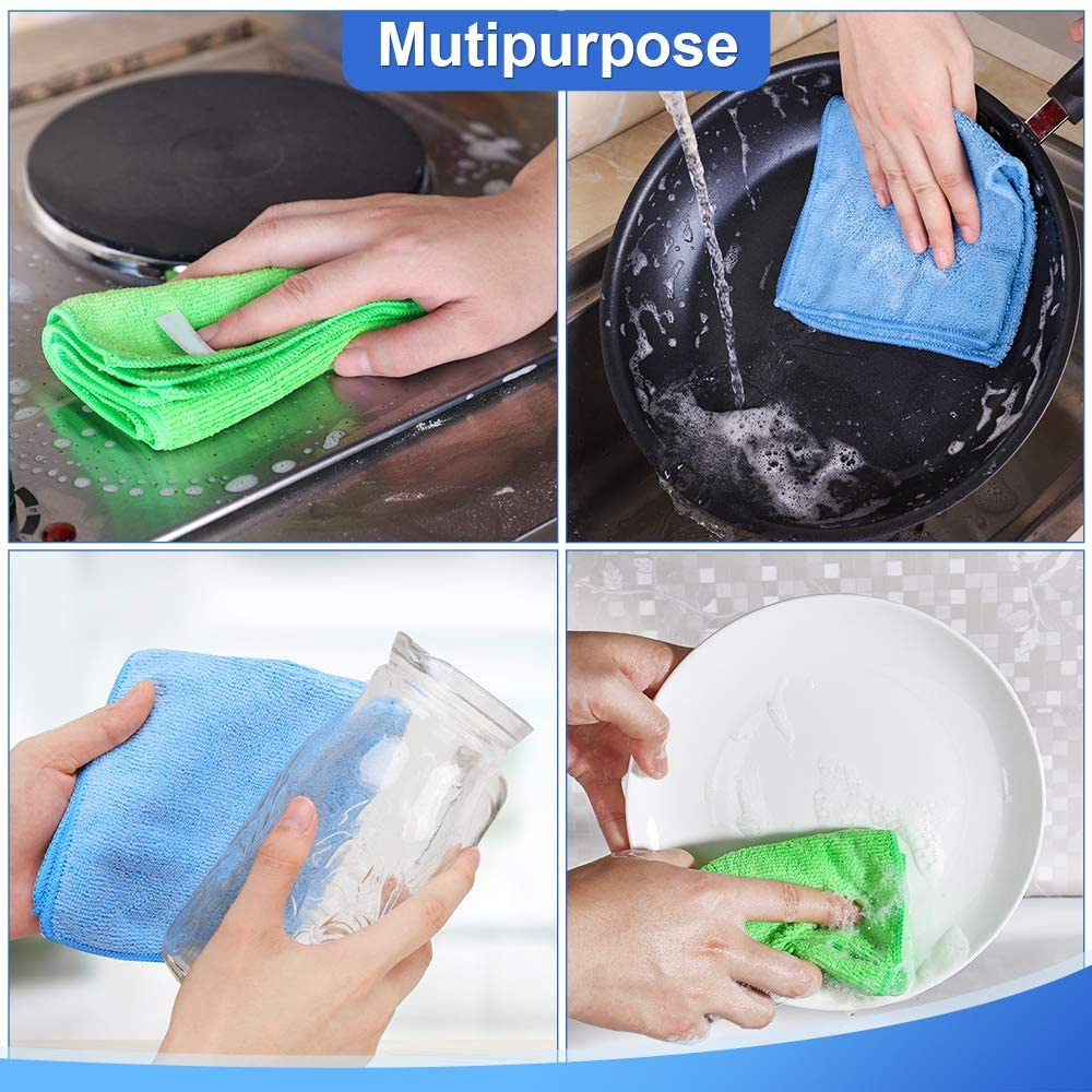 Household Gray 40x40cm Microfiber Warp Knitting Towel Premium Kitchen Cleaning Cloth Car Wash Towels