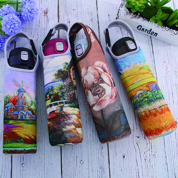 Water Bottle Carrier Bag,Neoprene Bottle Cup Carrier Pouch,Fit for All 16oz-21oz Bottle Holder Sport Water Bottle Sleeve Bag