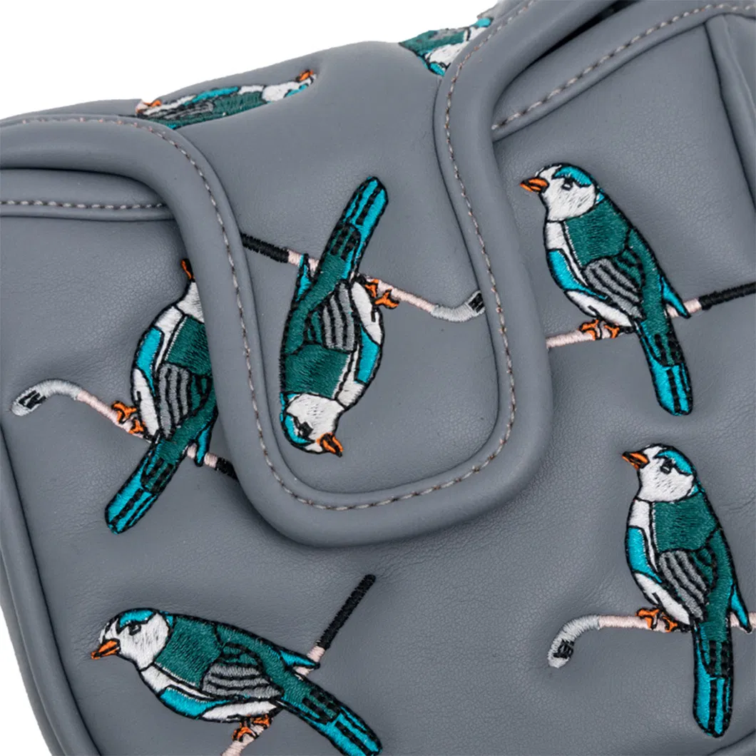 Custom Golf Head Covers PU Leather Mallet Putter Cover with Magnetic Closure Club Protection