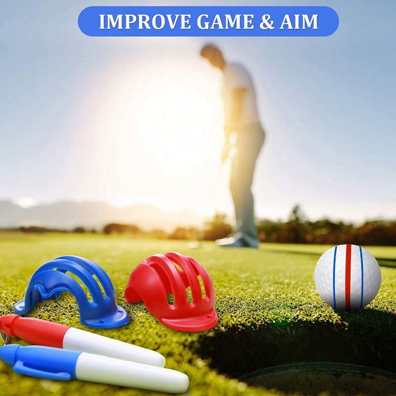 Custom Eco-Friendly Metal Golf Ball Alignment Tool-Waterproof Ink Pen &amp; Markers for Precise Putting-Personalized Golf Gift