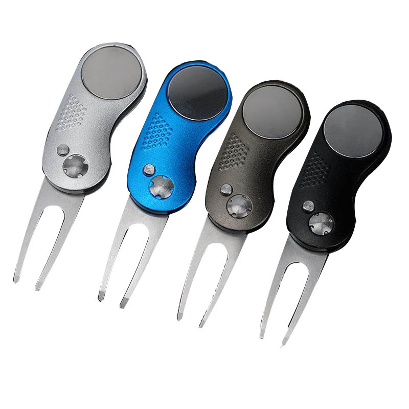 Quality Custom Metal Golf Ball Marker Laser Engraved Pitchfork Repair Golf Divot Tool