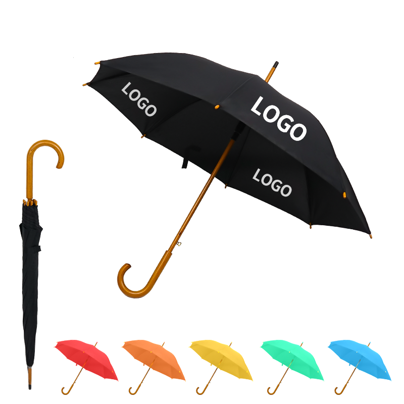 Hot Sale Top-Grade Wholesale Promotional Custom Logo Print Straight Umbrella Portable Travel Golf Umbrella with logo