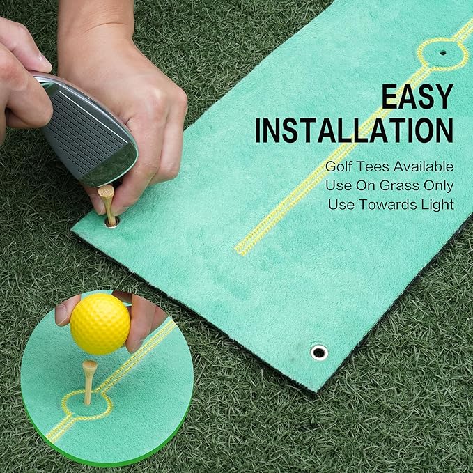 Swing Path Feedback Golf Putting Mat Instant Divot Impact Board with Record Detection Trainer Equipment Gift for Golfers