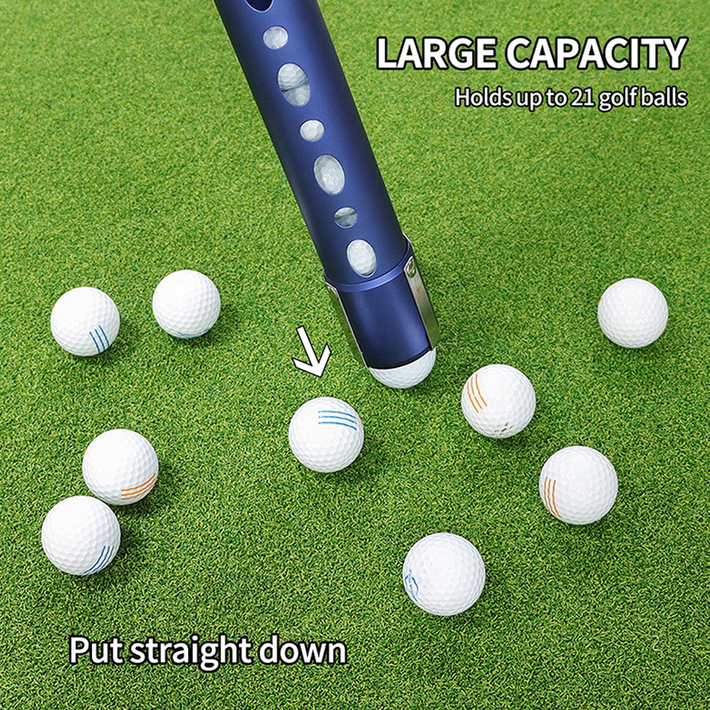 Aluminum Alloy Golf Ball Shag Tube Detachable Golf Ball Retriever Portable Golf Ball Collector Pick up Tool