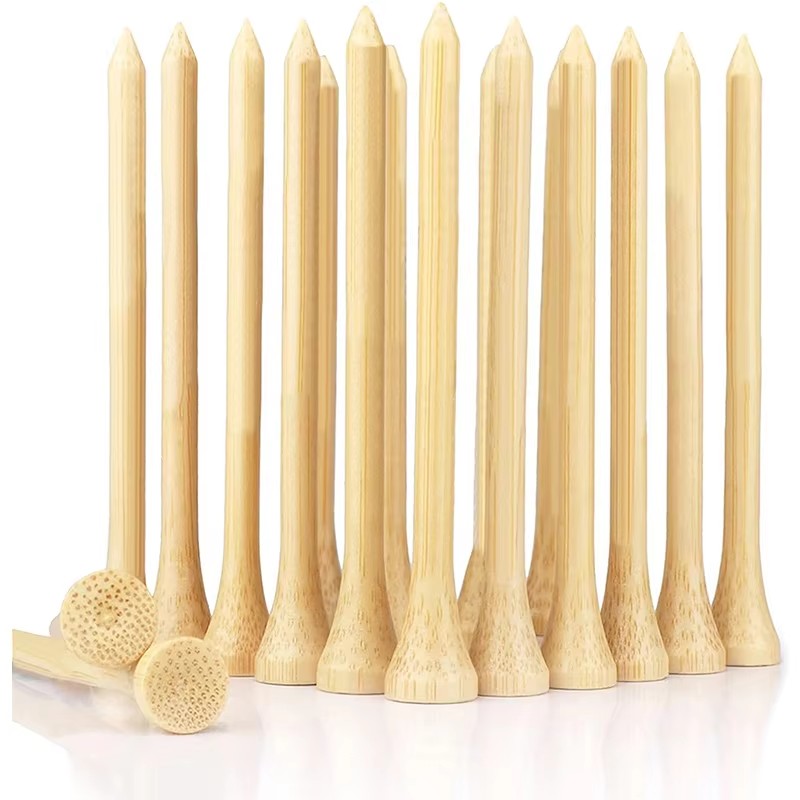 Colorful Printing Golf TEES 70 Mm 2 3/4 Wood Bamboo Golf TEES With Custom Packaging