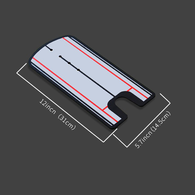 12*5.7in Acrylic Portable Alignment Tool Putting Mirror Training Aids With Putter Line And Hole Cup Set