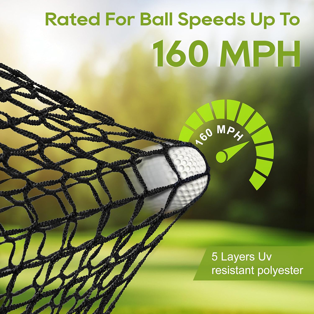 10x7ft Heavy Steel Frame with 2 Net Side Barriers for Backyard Driving Chipping Swing Training Golf Cage Practice Hitting Net