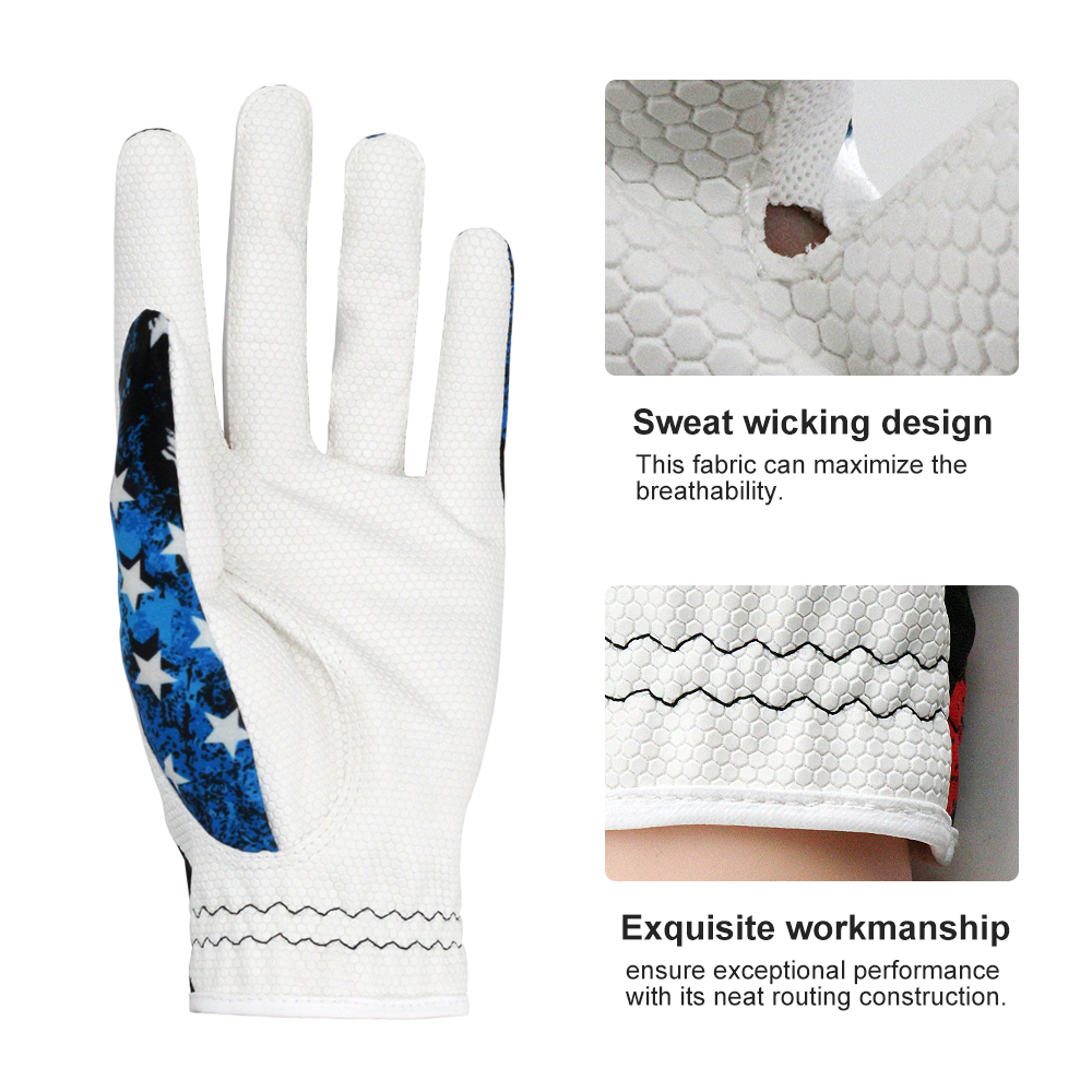 Professional Custom OEM ODM Waterproof Golf Gloves Pu Leather Mens Womens Right Left Hand Grip Training Sports Accessories PM