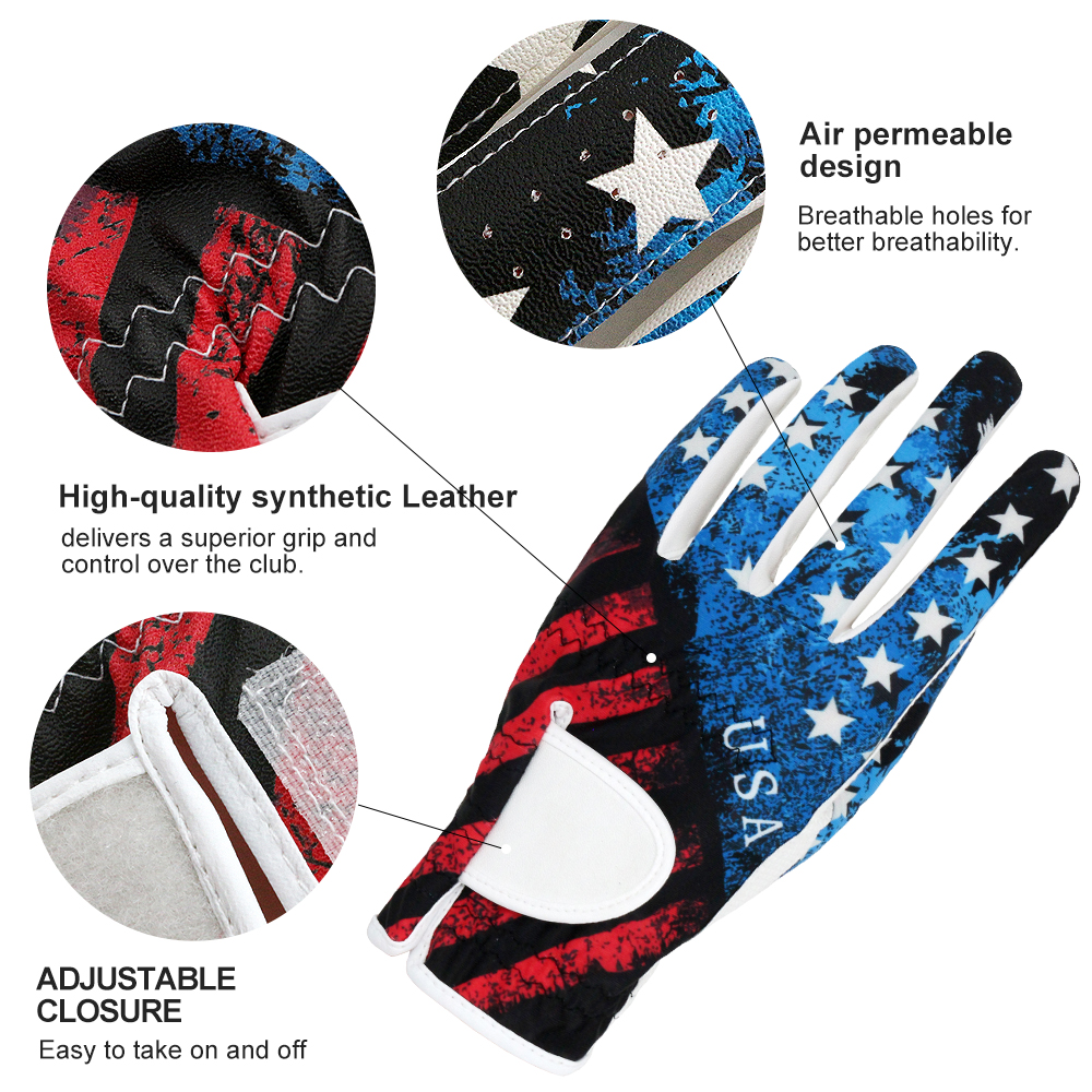 Professional Custom OEM ODM Waterproof Golf Gloves Pu Leather Mens Womens Right Left Hand Grip Training Sports Accessories PM