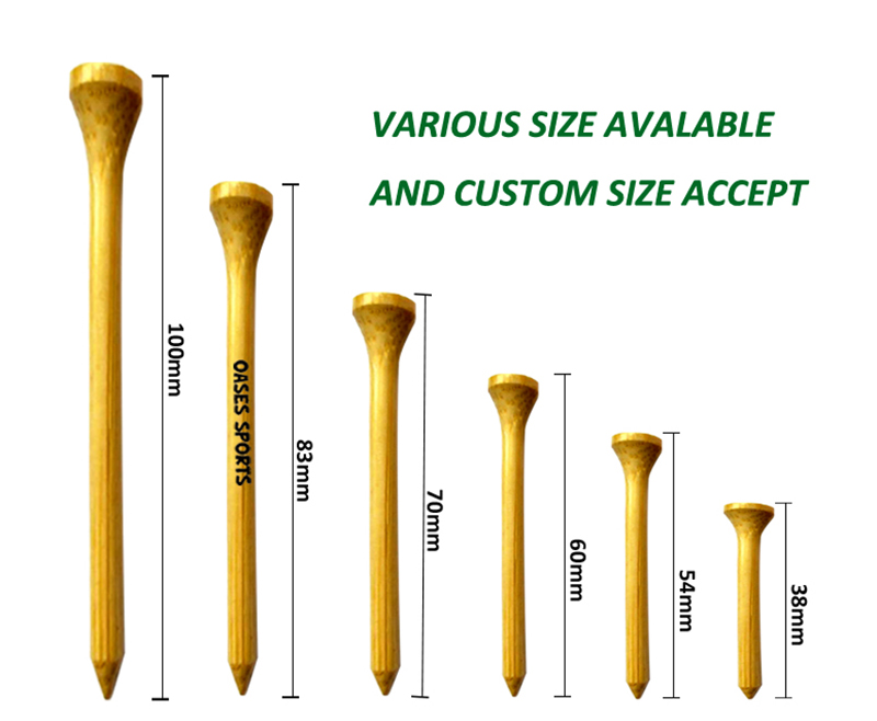 Birch Wood and Bamboo Golf Tees Details