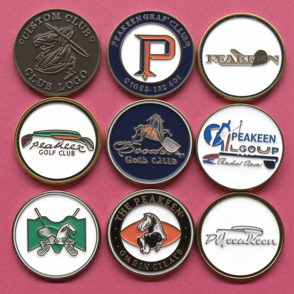 Custom Golf Ball Marker with Hat Clip for Gift Set Enamel Finish Logo Design Golf Marker Ball Marker Golf Tournament Use