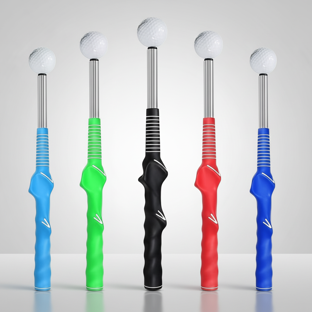 Telescopic Golf Swing Trainer with Impact Bar Sound Feedback for Indoor Outdoor