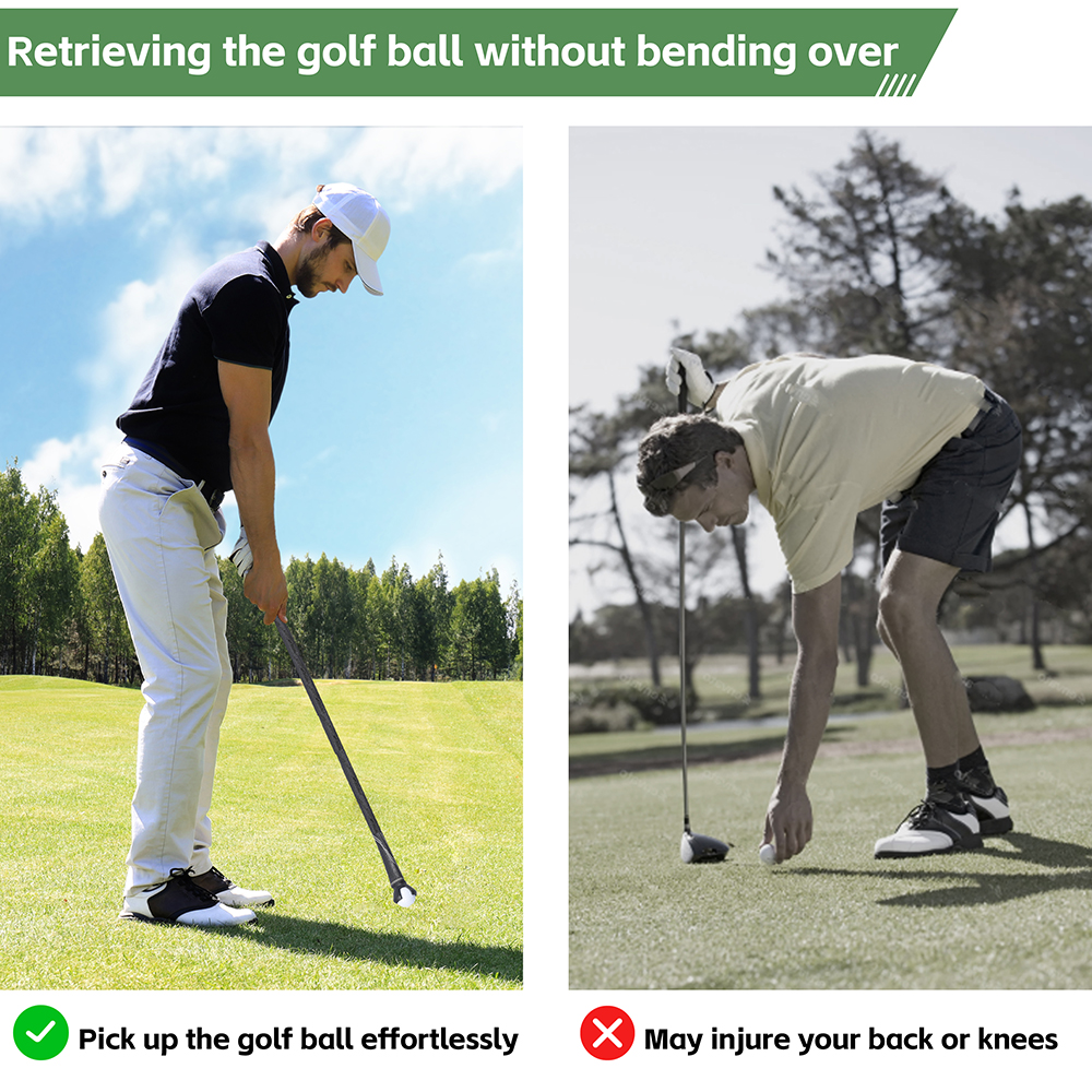 3-Prong Golf Ball Picker Retriever Claw - Portable Golf Ball Grabber Tool with Ergonomic Grip Easy Pick Up for golf ball