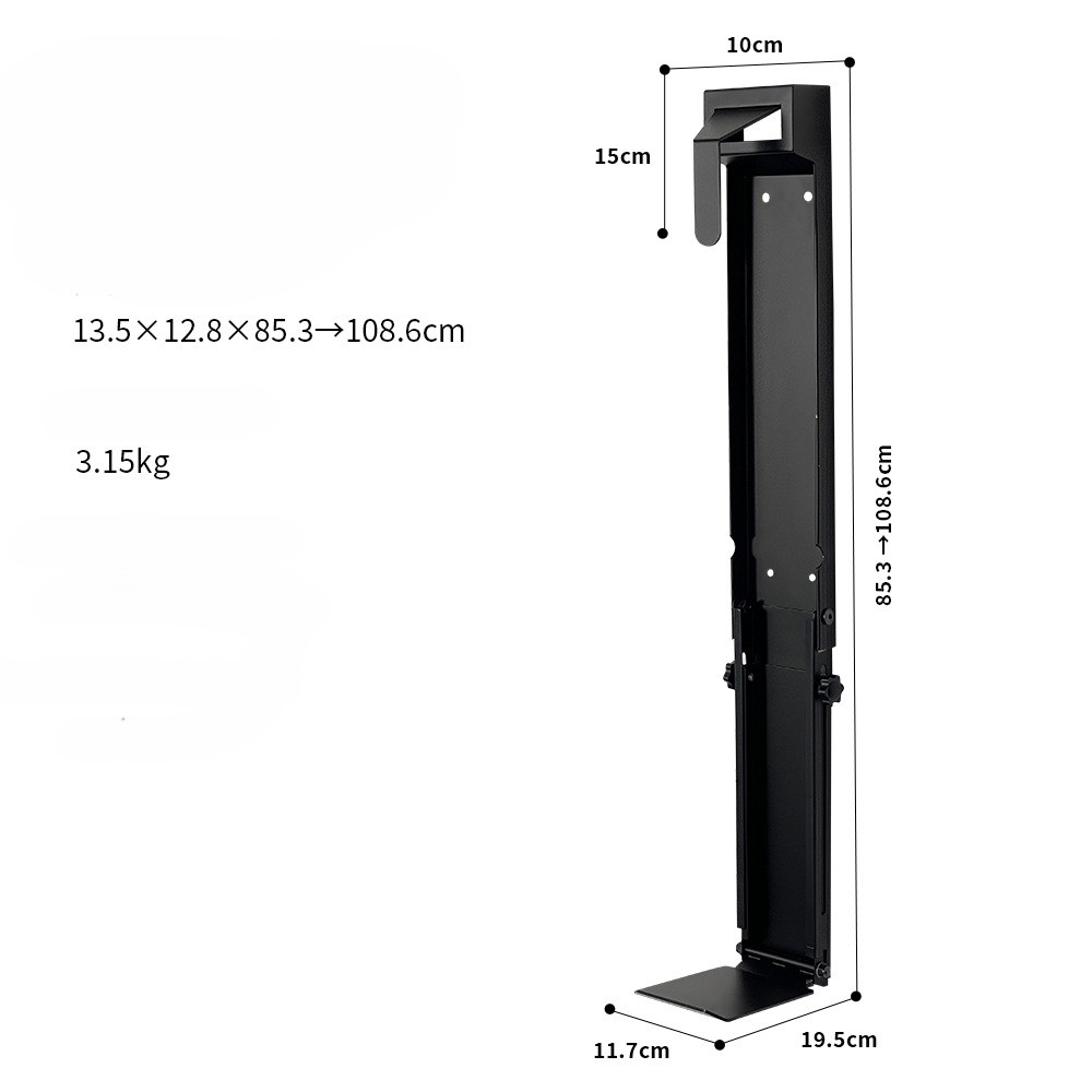 Wall Mount Metal Golf Bag Storage Stand with Air Spring Sliding System Sustainable Detachable Design Single Tier Holder