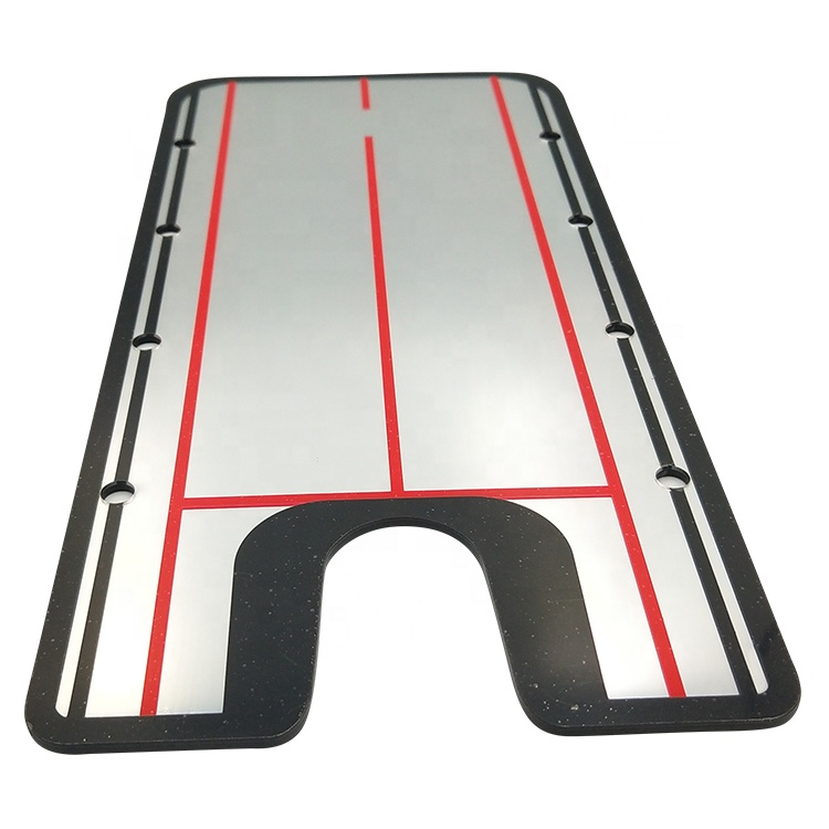 Custom Logo Golf Alignment Mirror Training Aid Equipment Putting Green Swing Trainer with Mirror and Gate