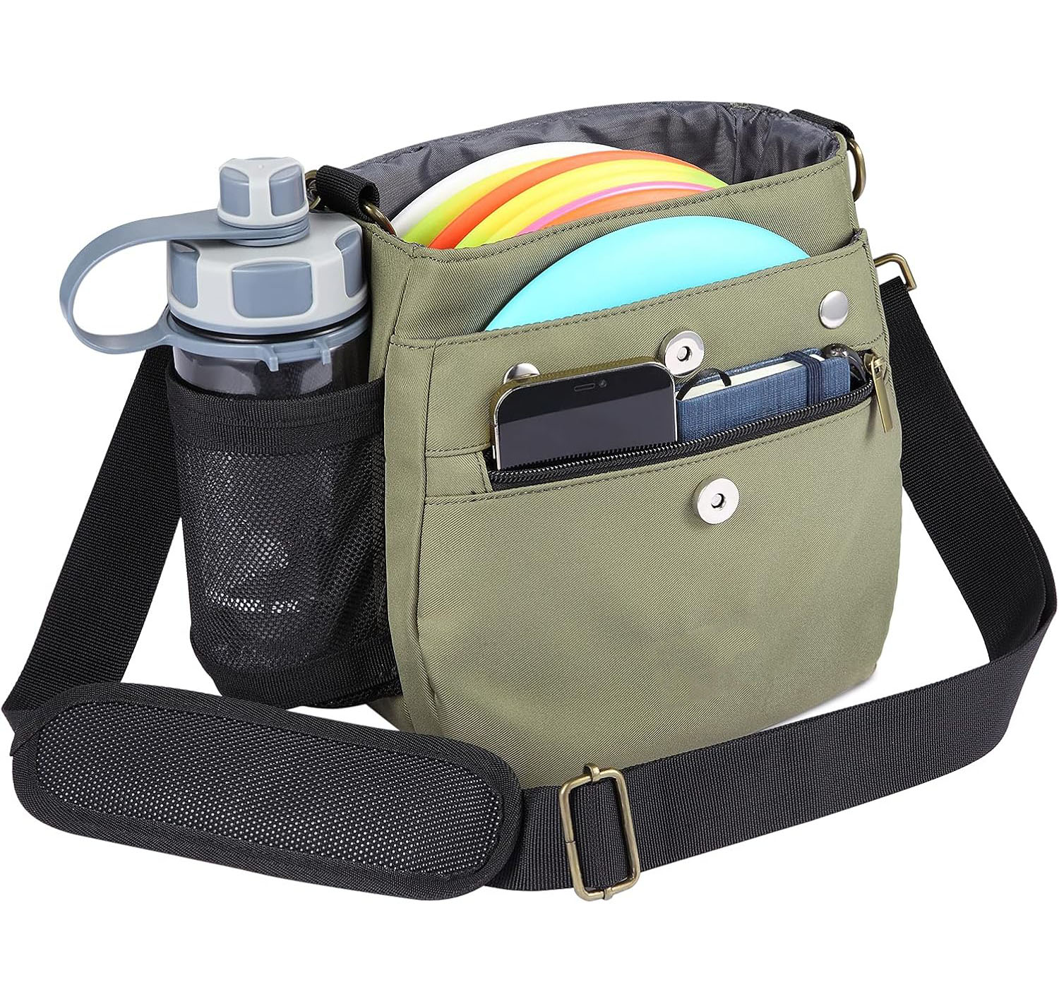 Lightweight Durable Disc Golf Bag 8+ Disc Capacity Water Bottle Holder and Accessory Slots Golf Introductory Bag