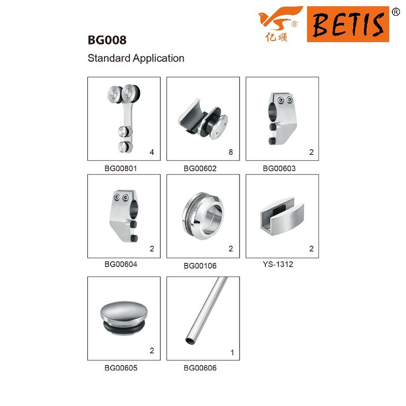 OEM Sliding Shower Door Track Accessories ASTM-Standard Stainless-Steel Top Support Bar