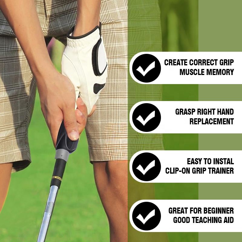 Clip-On Golf Grip Trainer Anti-Slip Portable Golf Swing Corrector Golf Training Aid Attachment for Improving Hand Positioning