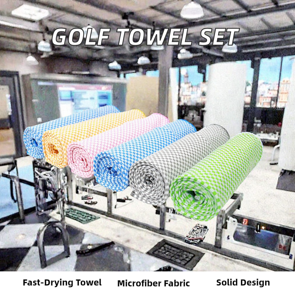 Custom Mini Belt Double Sided Knitted Brush Cleaner Magnetic Golf Towel Clip Bag Sublimation Blank Center Hole Made Microfiber