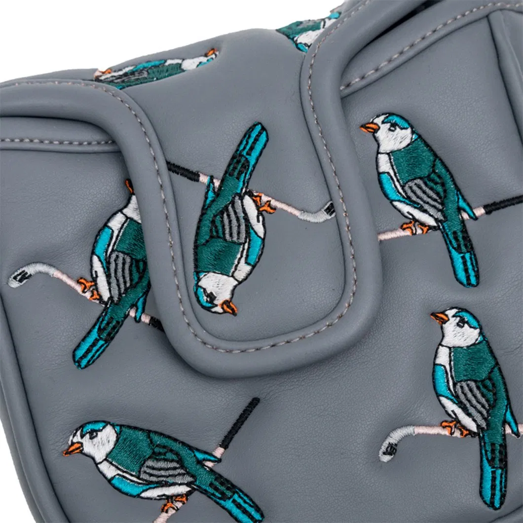 Custom Golf Head Covers PU Leather Mallet Putter Cover with Magnetic Closure Club Protection
