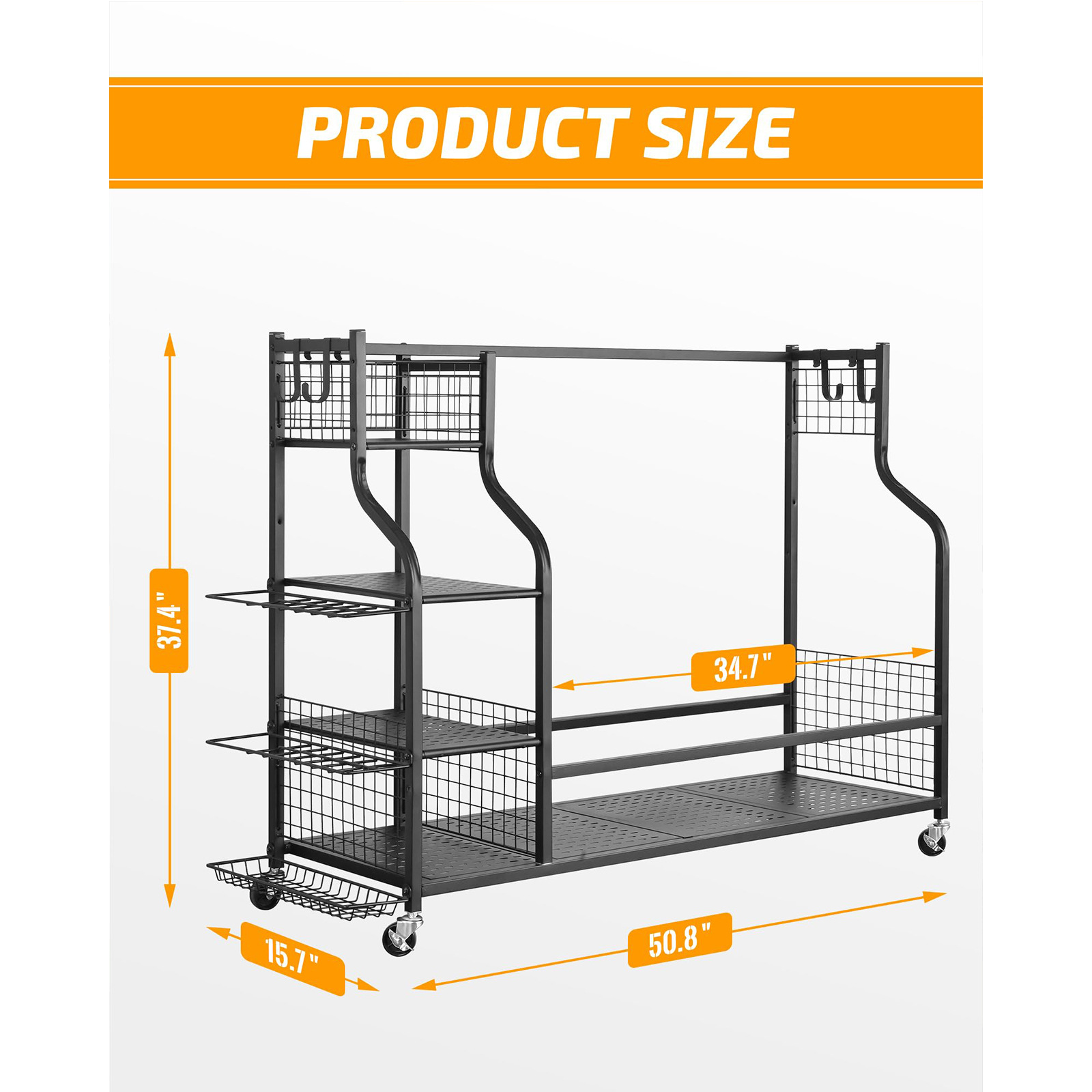 Metal Waterproof Golf Bag Storage Rack for Garage-Cross-border