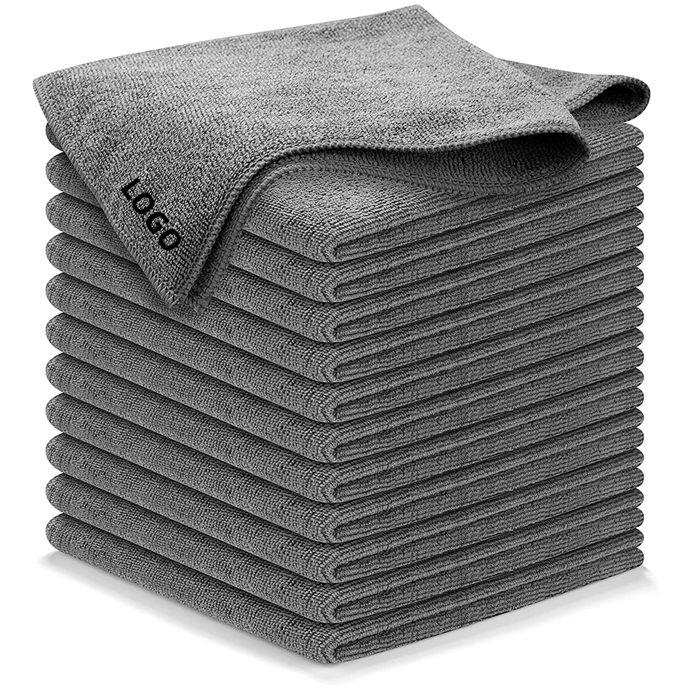 Hot Selling Microfiber Cleaning Cloth Warp Knitted Towel Gray 40*40cm 300gsm Car Microfiber Cloth Car Kitchen Towels
