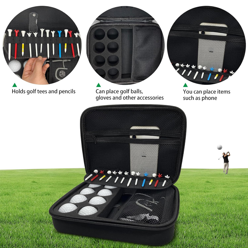 Customized EVA PU+Velvet Hard Shell Waterproof Shockproof Dustproof Outdoor Travel Portable Golf Ball Tool Case Customized Color
