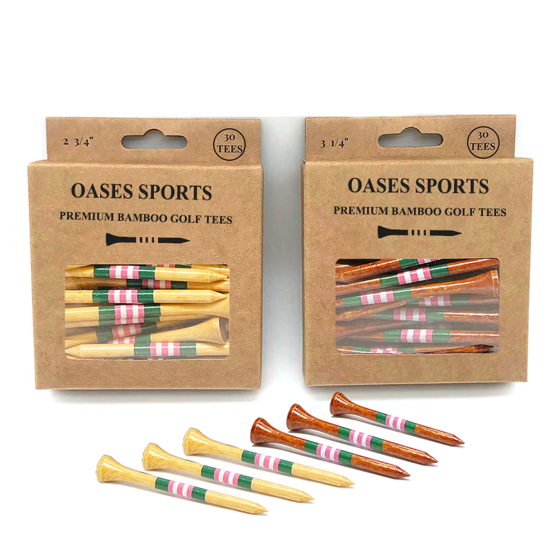 Factory OEM Golf Pegs Cup And Shank Custom Logo Printed Birch Wood Bamboo Golf Tees
