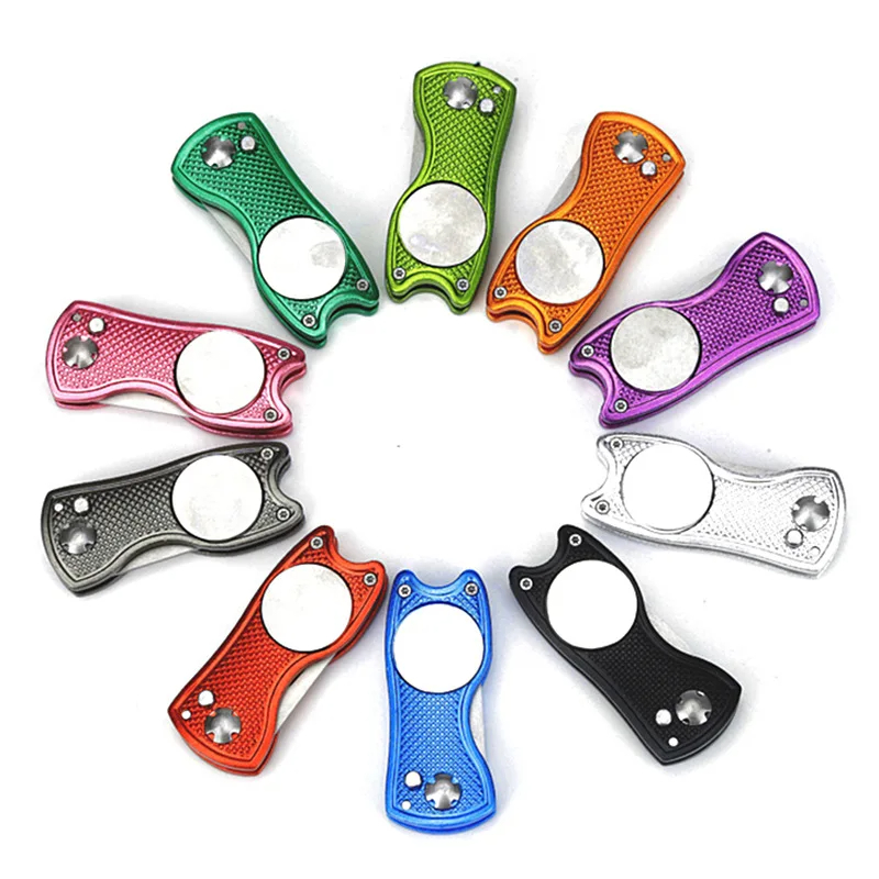 Foldable Stainless Steel Golf Repair Tool with Magnetic Pop-Up Ball Marker Divot Essential Accessory for Golf Clubs