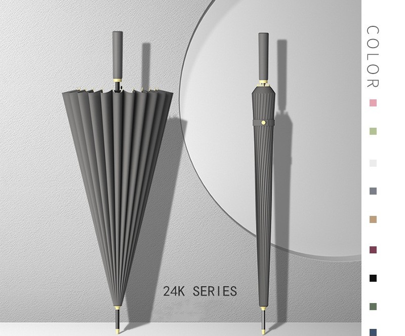 Durable 24-Bone Golf Umbrella Wind-Resistant Waterproof Lightweight Uv Protective Fiberglass Frame Stylish Design