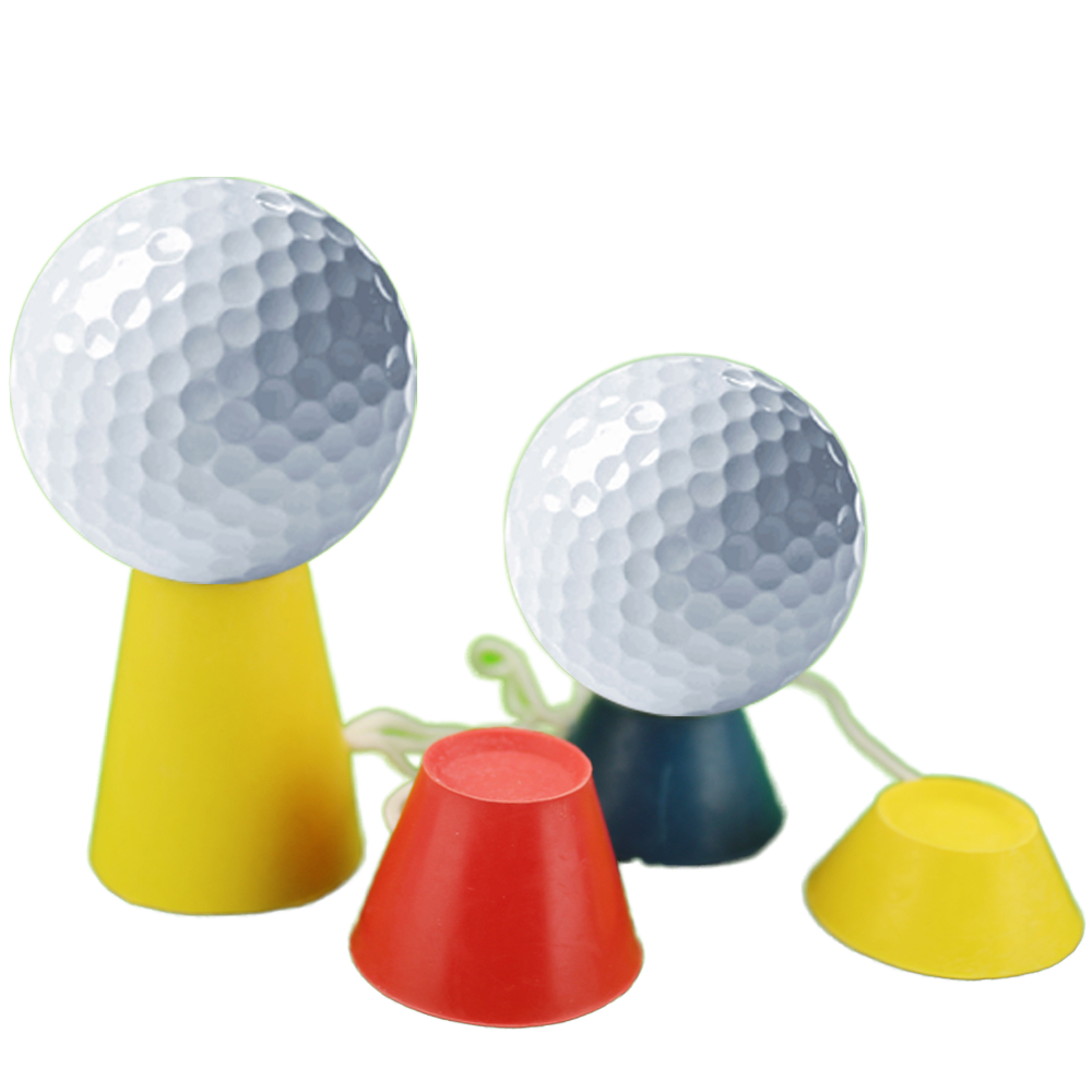 Durable Practice Tee Driving Range &amp; Winter Play 4-in-1 Rubber Winter Golf Tee Set Golf Rubber Winter Tee with Anti-Loss Rope