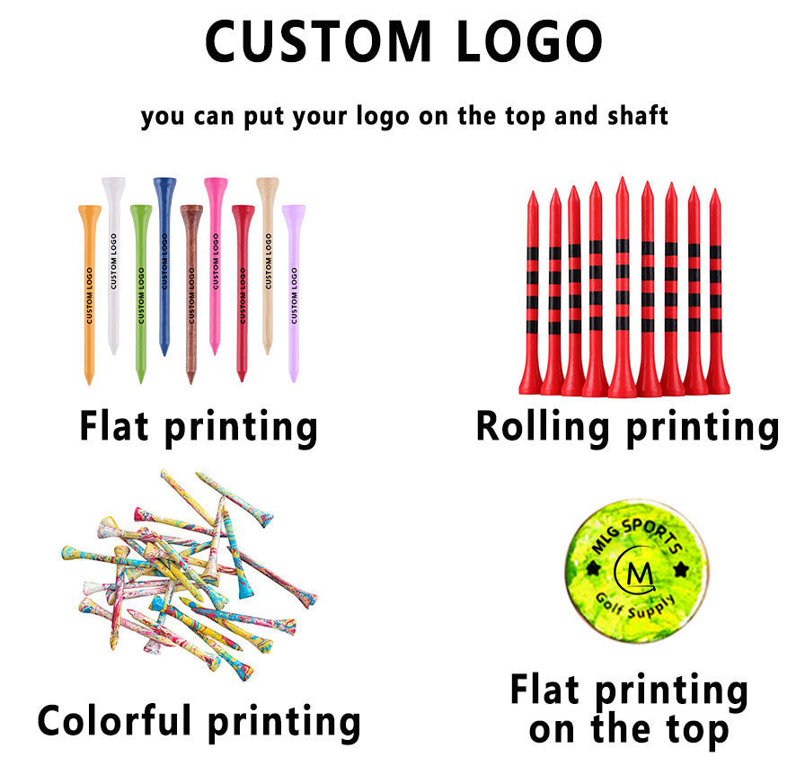 Wholesale Manufacturer High Quality Golf Pegs Custom Logo Natural Wood Bamboo Golf Tees
